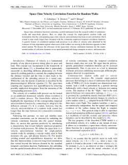Space-Time Velocity Correlation Function for Random Walks