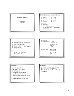 1 Boolean Algebra