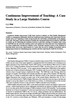 Continuous Improvement of Teaching: A Case Study in a Large