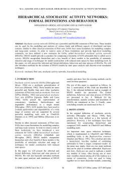 hierarchical stochastic activity networks: formal definitions