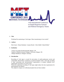 Workload for monitoring of vital signs: More
