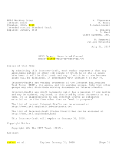 Assignment of the Transport Alert Label (TAL) for OAM