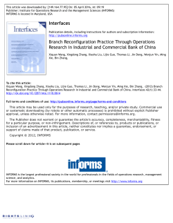 Branch Reconfiguration Practice Through Operations Research in