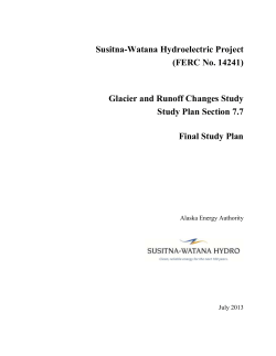 Glacier and Runoff Changes Study Study Plan Section 7.7 Final