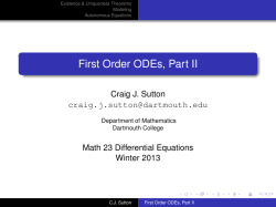 First Order ODEs, Part II - Dartmouth Math Department