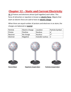 Chapter 12 – Static and Current Electricity