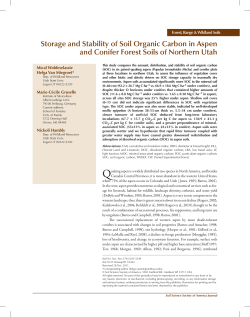 Storage and Stability of Soil Organic Carbon in Aspen and Conifer