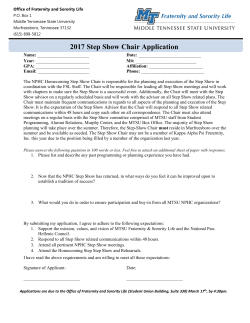 2017 Step Show Chair Application