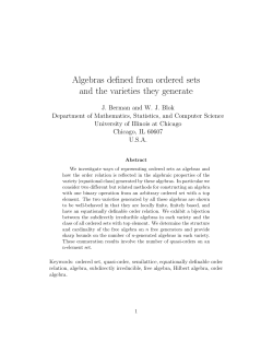 Algebras defined from ordered sets and the varieties they generate