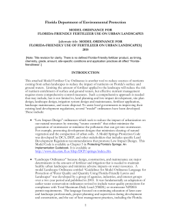 Model Ordinance for Florida-Friendly Fertilizer