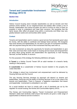 Tenant and Leaseholder Involvement Strategy