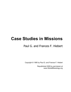 Case Studies in Missions