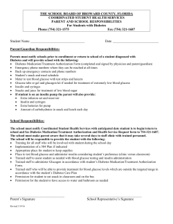 Diabetes Forms - Coordinated Student Health Services