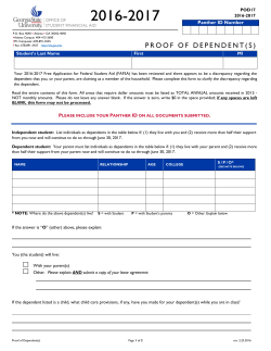 proof of dependent(s)
