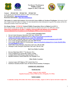 Summary table for active large fires in northeast Washington