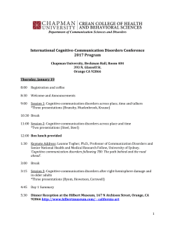 International Cognitive-Communication Disorders Conference 2017
