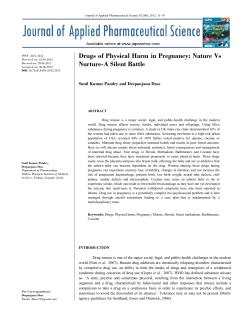 Drugs of Physical Harm in Pregnancy: Nature Vs Nurture