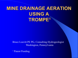 Mine Flooding in the pittsburgh Coal Basin