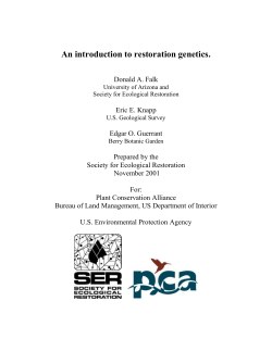An introduction to restoration genetics