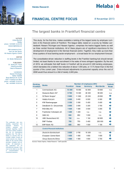 The largest banks in Frankfurt financial centre