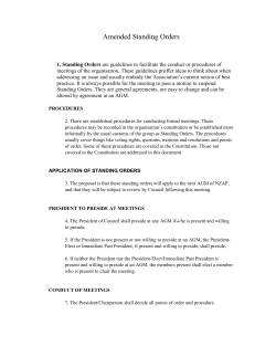 Standing Orders &ndash; final