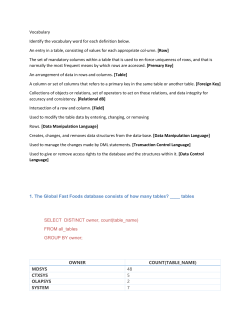 Vocabulary Identify the vocabulary word for each definition below