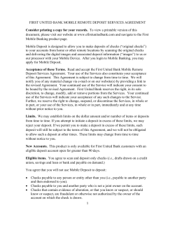 FIRST UNITED BANK MOBILE REMOTE DEPOSIT SERVICES