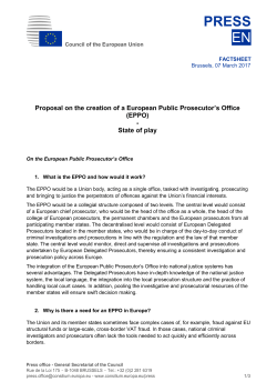 Factsheet on the EPPO - Council of the European Union