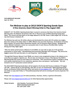 Tim McGraw to play at 2013 DICK`S Sporting Goods Open