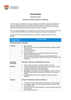 Proof of identity - 100 point check
