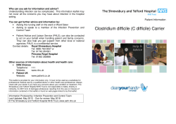 Clostridium difficile (C difficile) Carrier