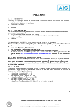 special terms - Mail Boxes Etc.