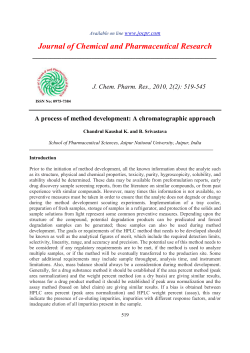 A chromatographic approach - Journal of Chemical and