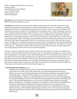 Video: Courageous Faith: Resolve - 9:00/10:30 Passage: Daniel 1