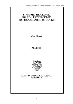 Standard Procedure for Evaluation of Bids for Procurement of Works