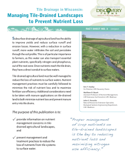 Managing Tile-Drained Landscapes to Prevent Nutrient Loss &ldquo;