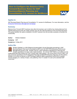 How to Configure the Balance Carry Forward Business