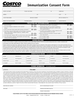 Adult Immunization Consent Form 2012