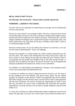 APPENDIX 1 WE ALL HAVE A PART TO PLAY One Borough, One