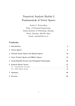 Numerical Analysis Module 2 Fundamentals of Vector Spaces
