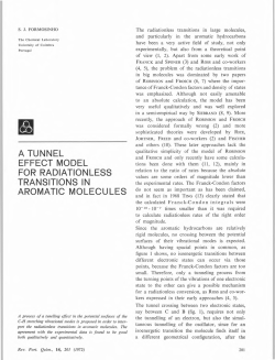 a tunnel effect model for radiationless transitions in aromatic