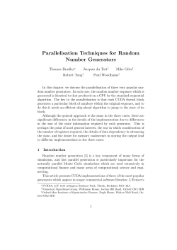 Parallelisation Techniques for Random Number Generators