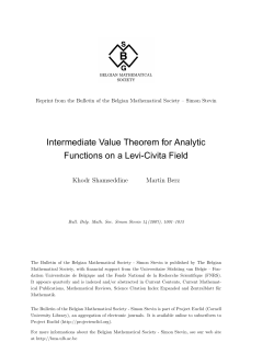 Intermediate value theorem for analytic functions on a Levi