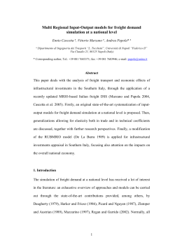 Multi R egional I nput- O utput models for freight demand