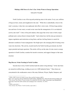 Making a Silk Purse of a Sow`s Ear: Swine Waste to Energy