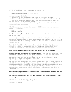 If you`re interested in committee work, let me (Jake