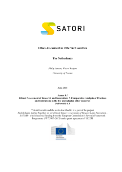 Ethics Assessment in Different Countries The Netherlands