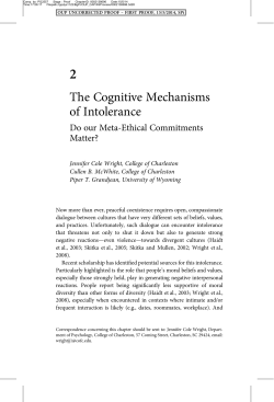 The Cognitive Mechanisms of Intolerance