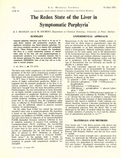 The Redox State of the Liv`er in Symptomatic Porphyria *