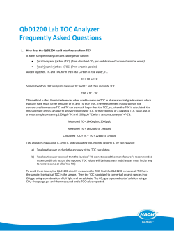 QbD1200 Lab TOC Analyzer Frequently Asked Questions